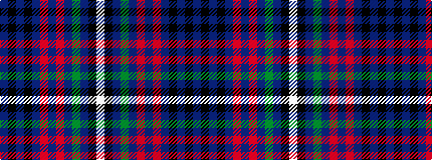 idealised woven sample of pattern BKBKBRBRBGBKW