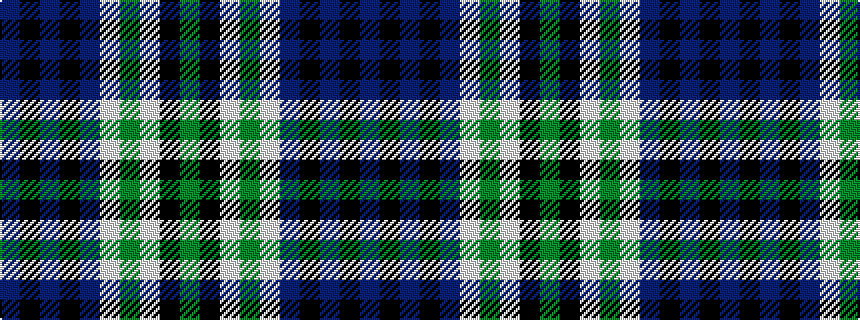 idealised woven sample of pattern BKBKBWGWKG