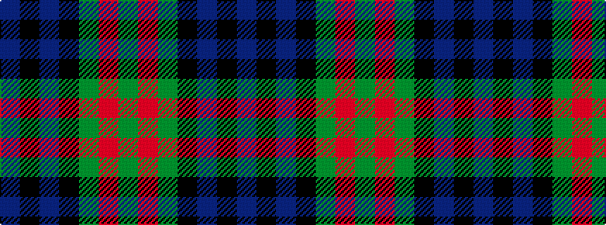 idealised woven sample of pattern BKBKGRG