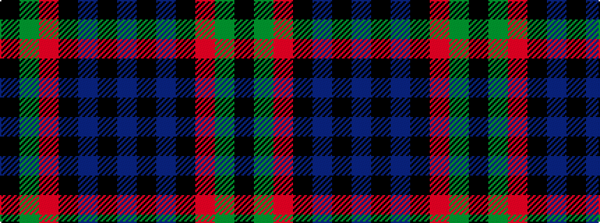 idealised woven sample of pattern BKBKRGK