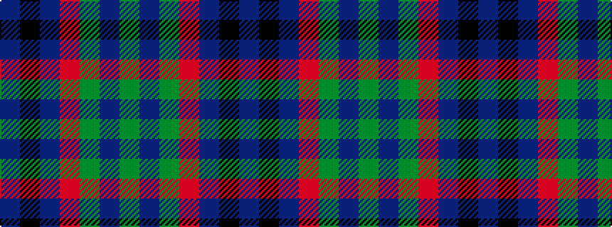 idealised woven sample of pattern BKBRGBG