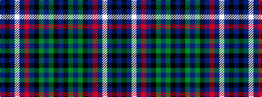 idealised woven sample of pattern BKBWBRBKGBGKB