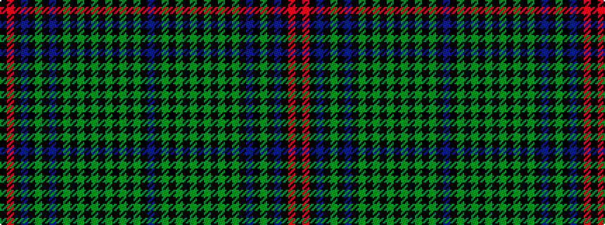 idealised woven sample of pattern BKGKGKGKGKGKGKBKGKBKRK