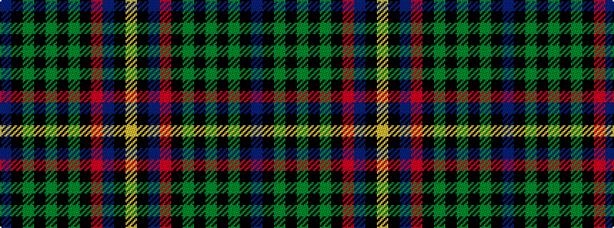idealised woven sample of pattern BKGKGKGKRBKY
