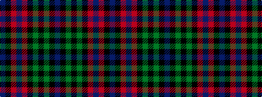 idealised woven sample of pattern BKGKGKRBRKB
