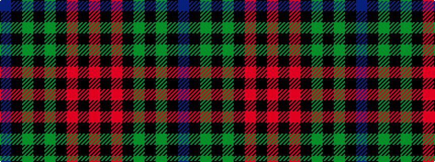 idealised woven sample of pattern BKGKGKRKR