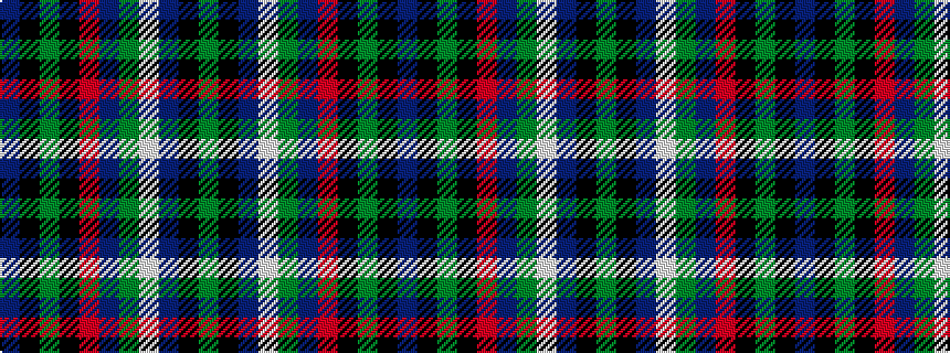 idealised woven sample of pattern BKGKRBGWBKG