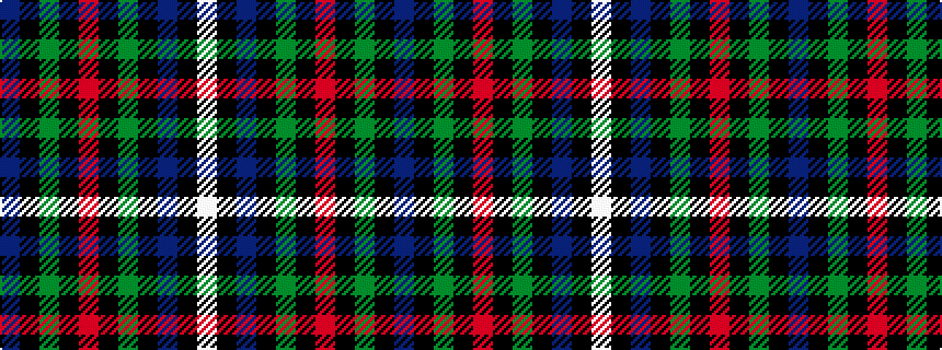 idealised woven sample of pattern BKGKRKGKBKW