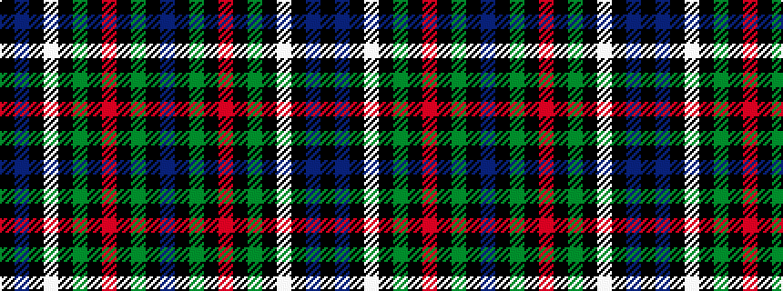 idealised woven sample of pattern BKGKRKGKWKBK