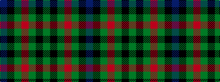 idealised woven sample of pattern BKGRGKG