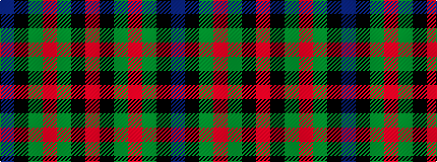 idealised woven sample of pattern BKGRGKR