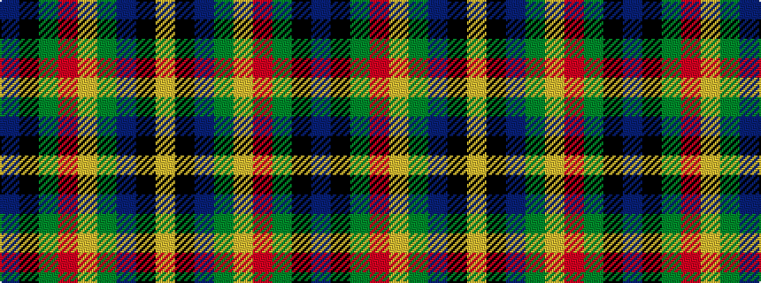 idealised woven sample of pattern BKGRYGBKY