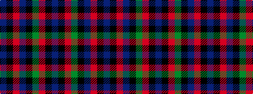 idealised woven sample of pattern BKRBKGRKB