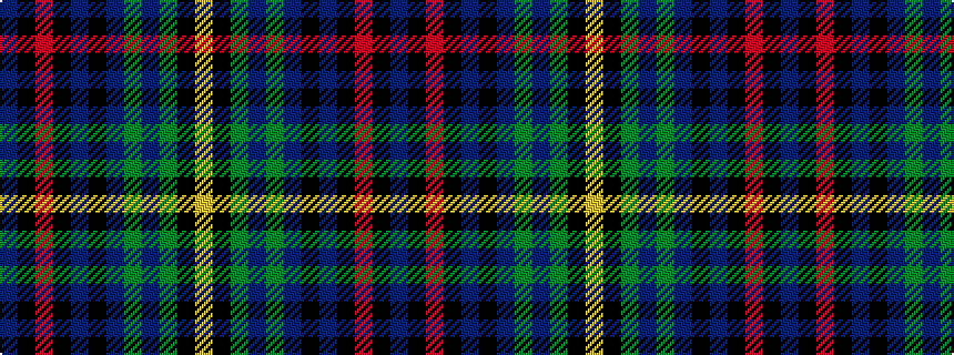 idealised woven sample of pattern BKRKBKBGBGKY