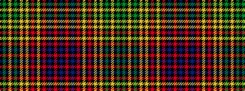 idealised woven sample of pattern BKRKBKRKYKRKYKYKGKYKGK