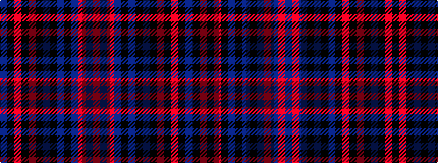 idealised woven sample of pattern BKRKRKBKBKBRBR