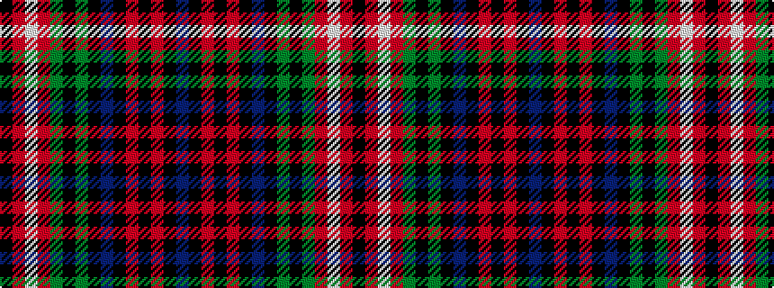 idealised woven sample of pattern BKRKRKBKGKGRWRK