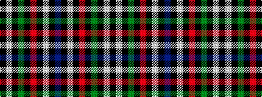 idealised woven sample of pattern BKWKRKGKWK
