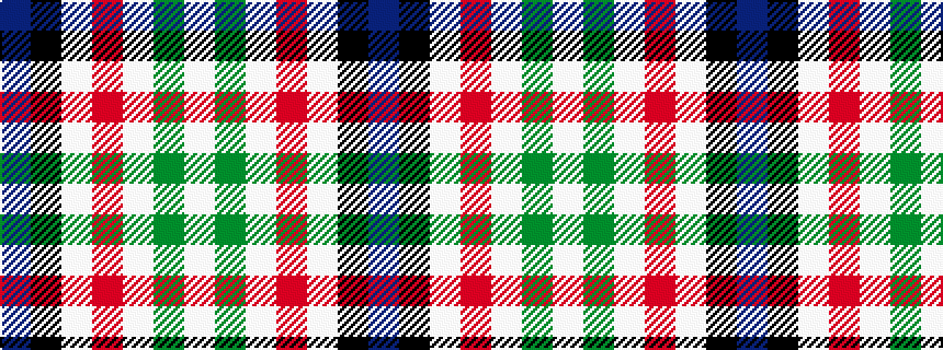 idealised woven sample of pattern BKWRWGW