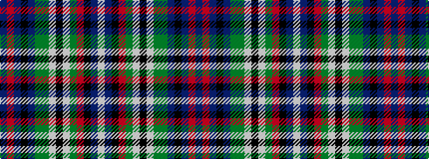 idealised woven sample of pattern BRBKBGGWKWGRKBW