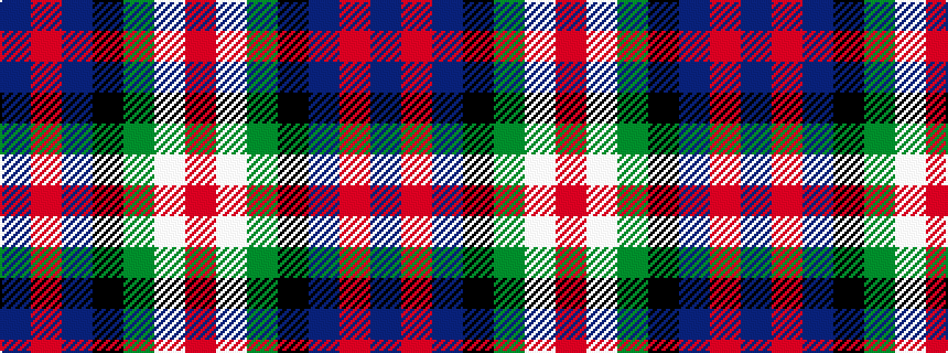 idealised woven sample of pattern BRBKGWR