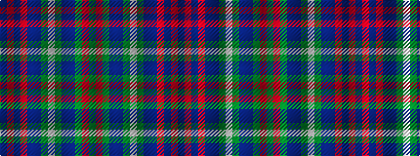 idealised woven sample of pattern BRBRBBGWGBBGRG