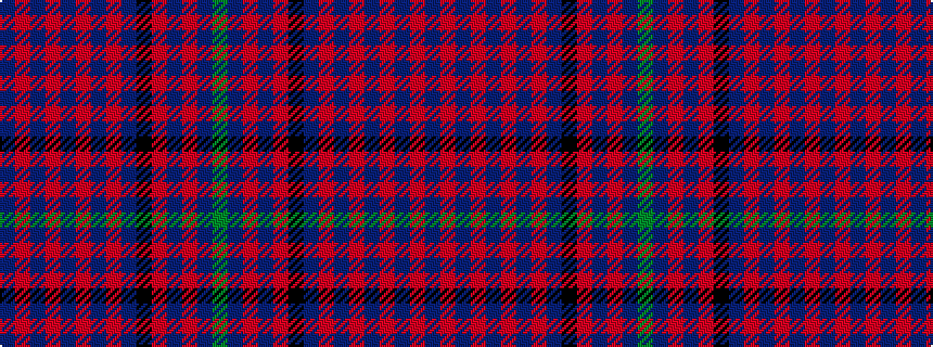 idealised woven sample of pattern BRBRBRBRBKRBRBG