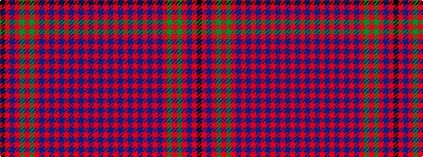 idealised woven sample of pattern BRBRBRBRBRBRBRGRGRBRK