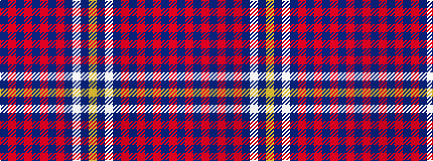 idealised woven sample of pattern BRBRBRBRBWBY