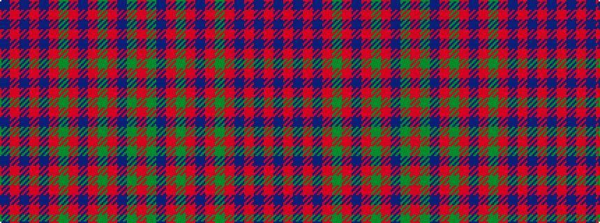 idealised woven sample of pattern BRBRBRGRBRGRBGR