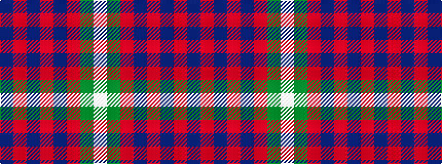 idealised woven sample of pattern BRBRBRGW