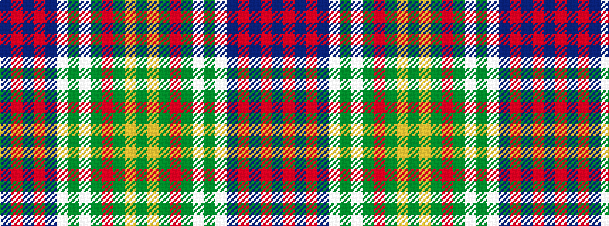 idealised woven sample of pattern BRBRBWGWGRGYG