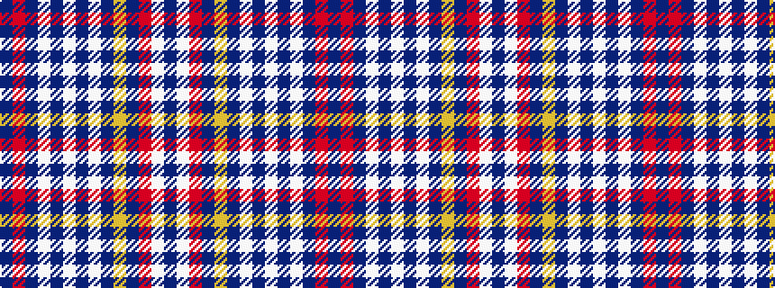 idealised woven sample of pattern BRBWBWBWBYBRWB