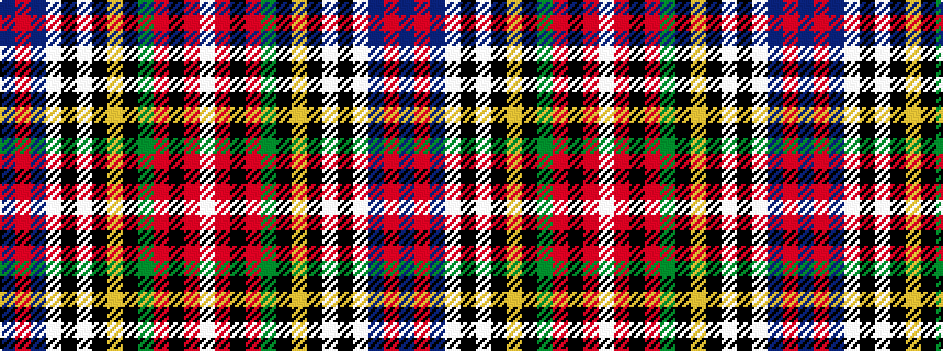 idealised woven sample of pattern BRBWKWKYKGRKRW