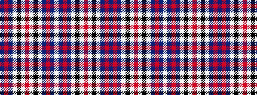 idealised woven sample of pattern BRBWKWRWKWBRBW