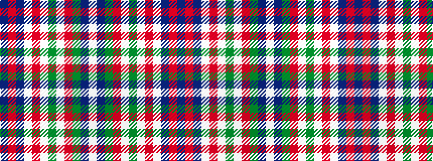 idealised woven sample of pattern BRBWRWGWRGBW