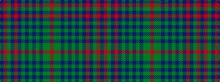idealised woven sample of pattern BRGBRBGBGBGBGGR