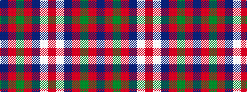 idealised woven sample of pattern BRGRBWR
