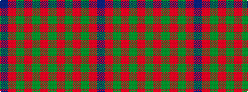 idealised woven sample of pattern BRGRGRG