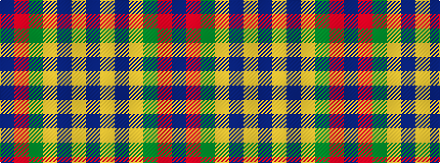 idealised woven sample of pattern BRGYBYB