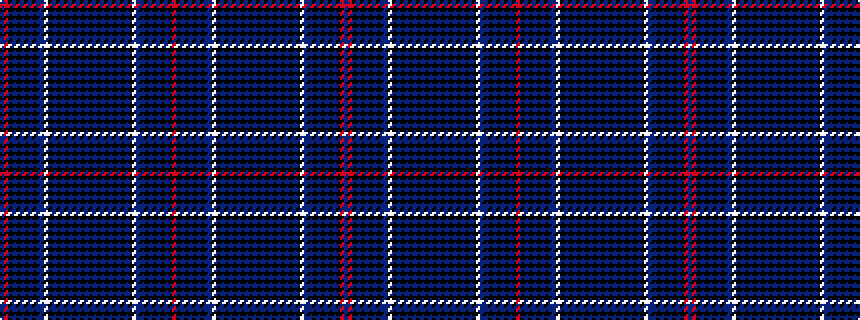 idealised woven sample of pattern BRKBKBKBKBBWKBKBKBKBKBKBKBKBKBKBKWBBKBKBKBKR