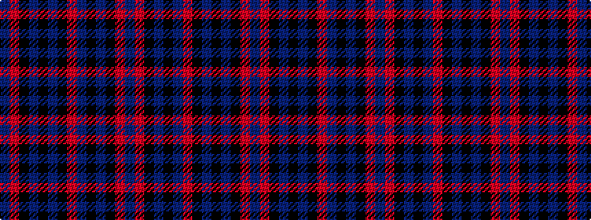 idealised woven sample of pattern BRKBKBKRBKBKRB