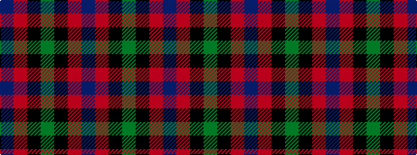 idealised woven sample of pattern BRKGKRB