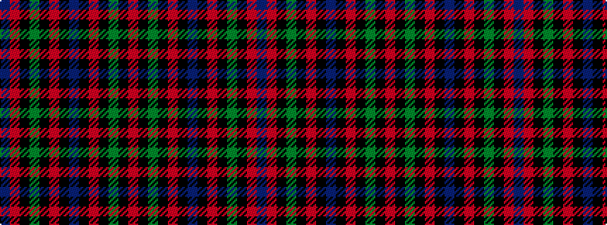 idealised woven sample of pattern BRKGKRKBKRKGKR