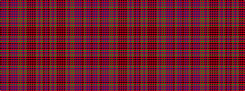 idealised woven sample of pattern BRKRGRBRGRKRKRKRKRGRBRGRGRBRBRBRKRGRBRBRK