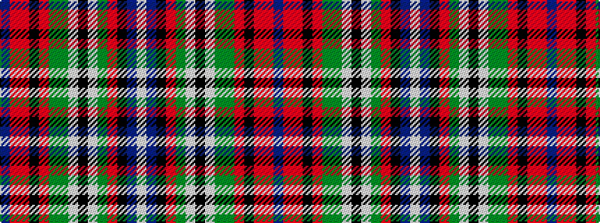 idealised woven sample of pattern BRRKRGGWKWGRKBW