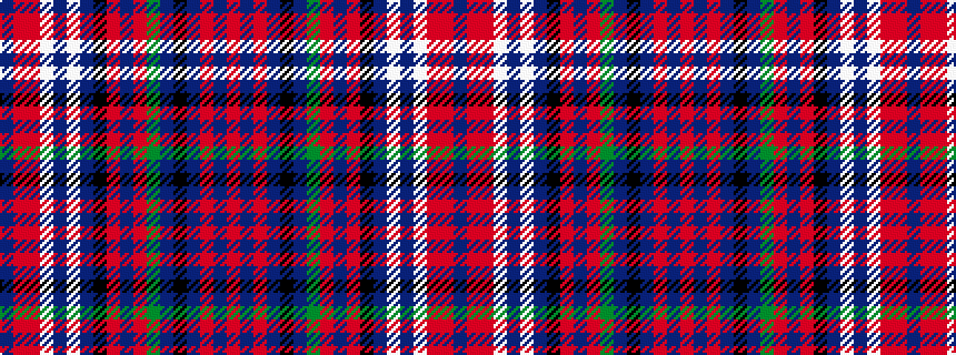 idealised woven sample of pattern BRRWBWBKRBRGBKBRBR