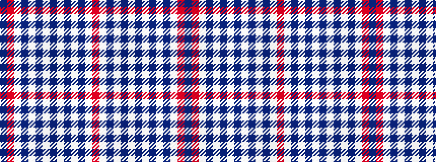 idealised woven sample of pattern BRWBWBWBWBWBWR