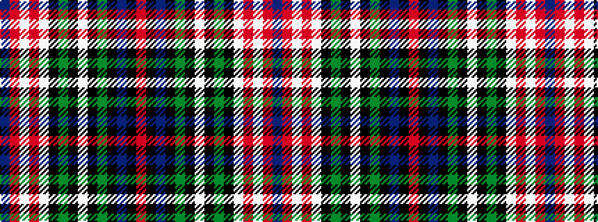 idealised woven sample of pattern BRWRWKGKWKGKBKR