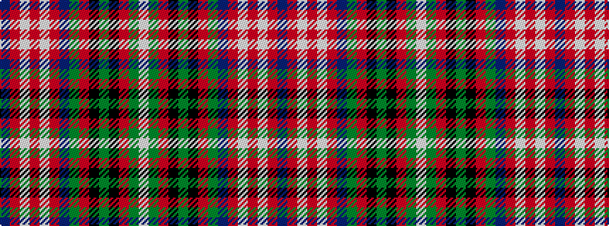 idealised woven sample of pattern BRWRWRBGRKGKRGW